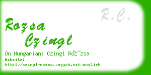 rozsa czingl business card